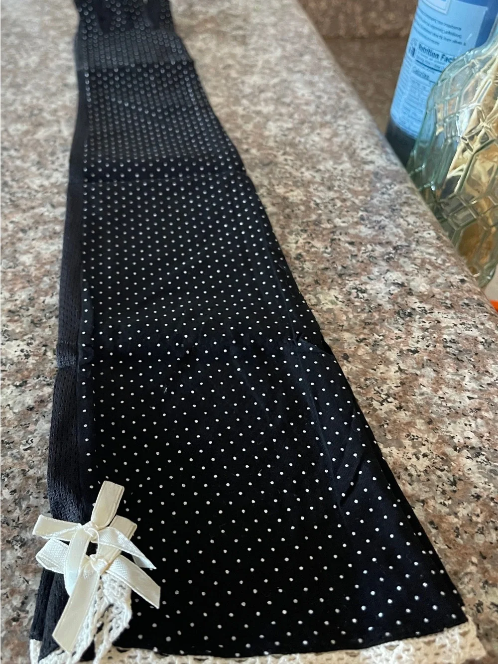 Black Polka Dot Evening Gloves